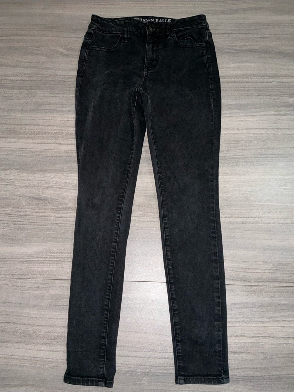 American Eagle Hi-Rise Jegging Super Stretch - Faded Black, Size 2 Regular